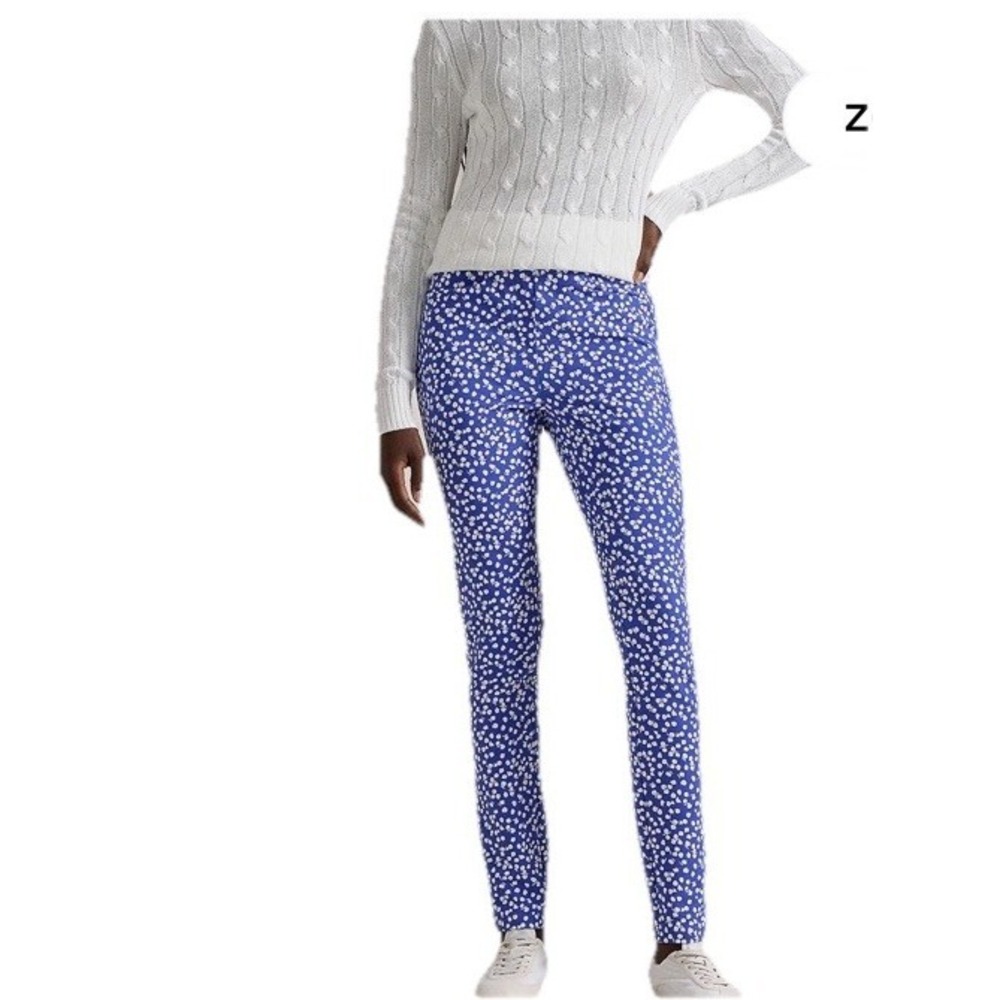 RLX Ralph Lauren Golf Pants Womens Size 10 Blue Abstract Rose Stretch Nylon NWT